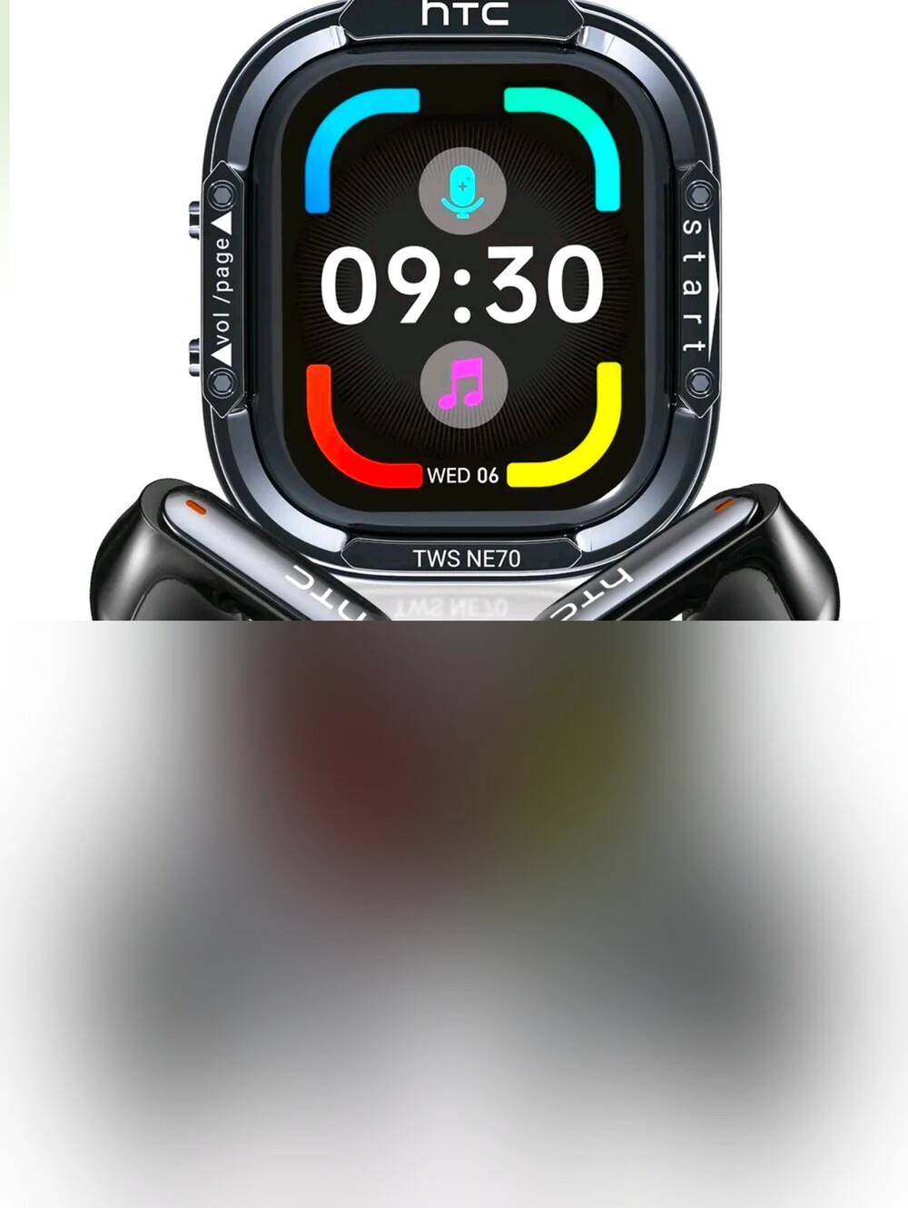 HTC Black Smartwatch with Multicolor Display Accents